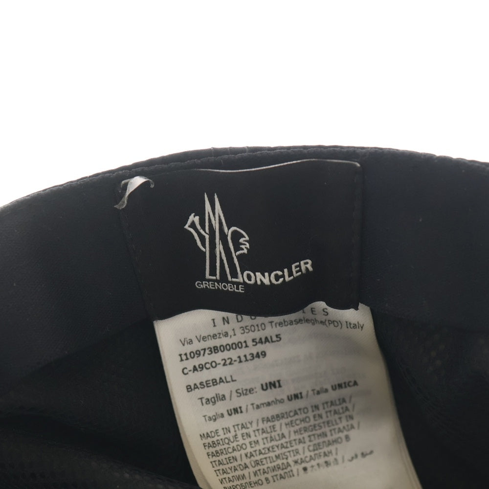 MONCLER(モンクレール) BASEBALL フロントロゴ ナイロンベースボールキャップ 帽子 ブラック I10973B00001
