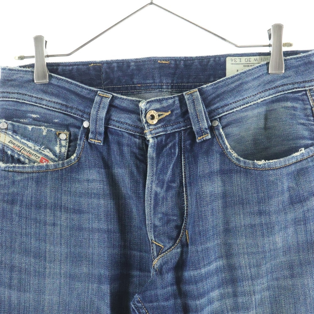 DIESEL(ディーゼル) LARKEE ダメージ加工 ストレートデニムパンツ インディゴ 008RQ