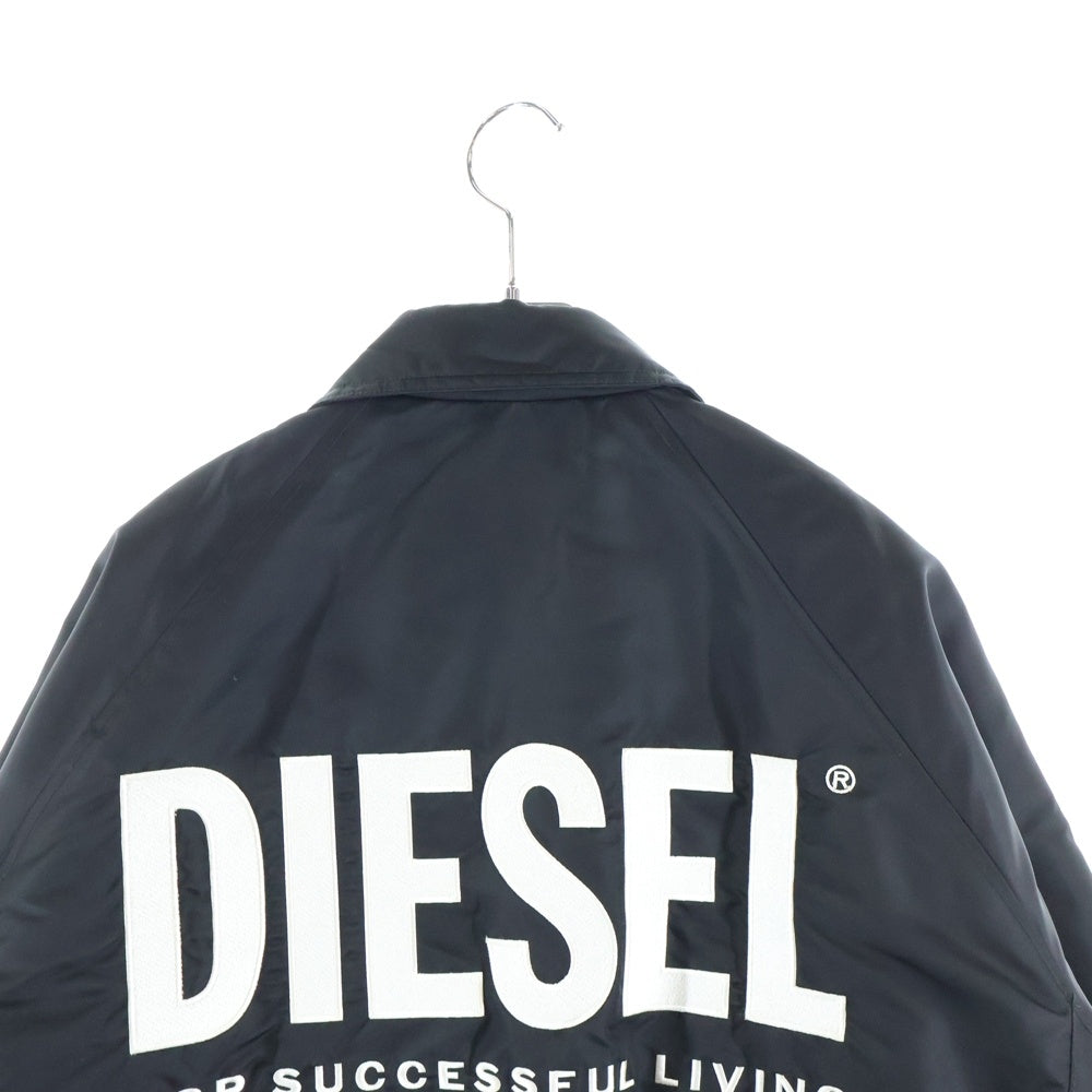 DIESEL(ディーゼル) ロゴ刺繍 中綿入りコーチジャケット アウター ブラック CN000031