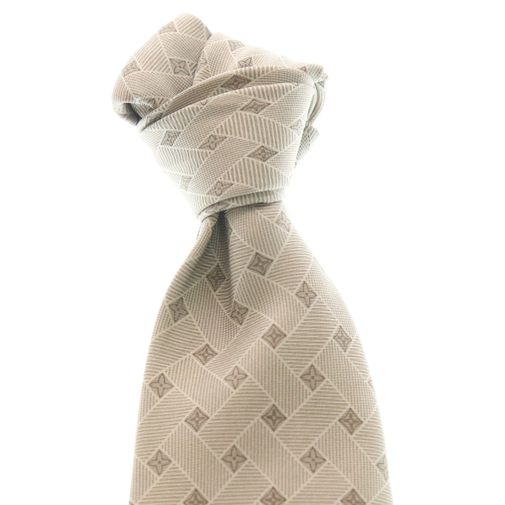 LOUIS VUITTON(ルイヴィトン) モノグラム柄 総柄ロゴ シルク ネクタイ アクセサリー ベージュ