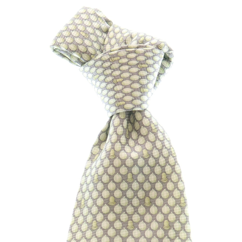 HERMES(エルメス) 総柄ロゴ シルク ネクタイ アクセサリー ベージュ