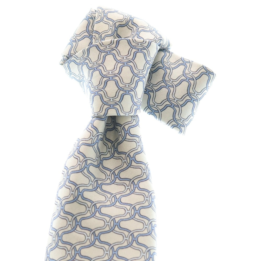 HERMES(エルメス) 総柄ロゴ シルク ネクタイ アクセサリー グレー