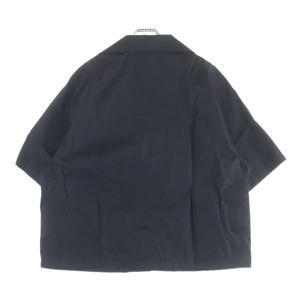 PRADA(プラダ) RE-NYLON リナイロン トライアングルロゴ ナイロン オープンカラー 半袖シャツ ブラック SC449 S182 1WQ8