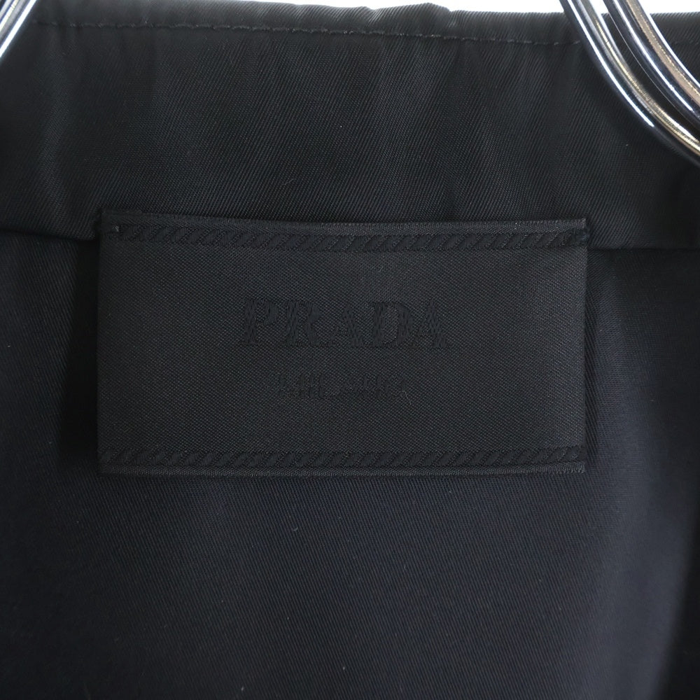 PRADA(プラダ) RE-NYLON リナイロン トライアングルロゴ ナイロン オープンカラー 半袖シャツ ブラック SC449 S182 1WQ8
