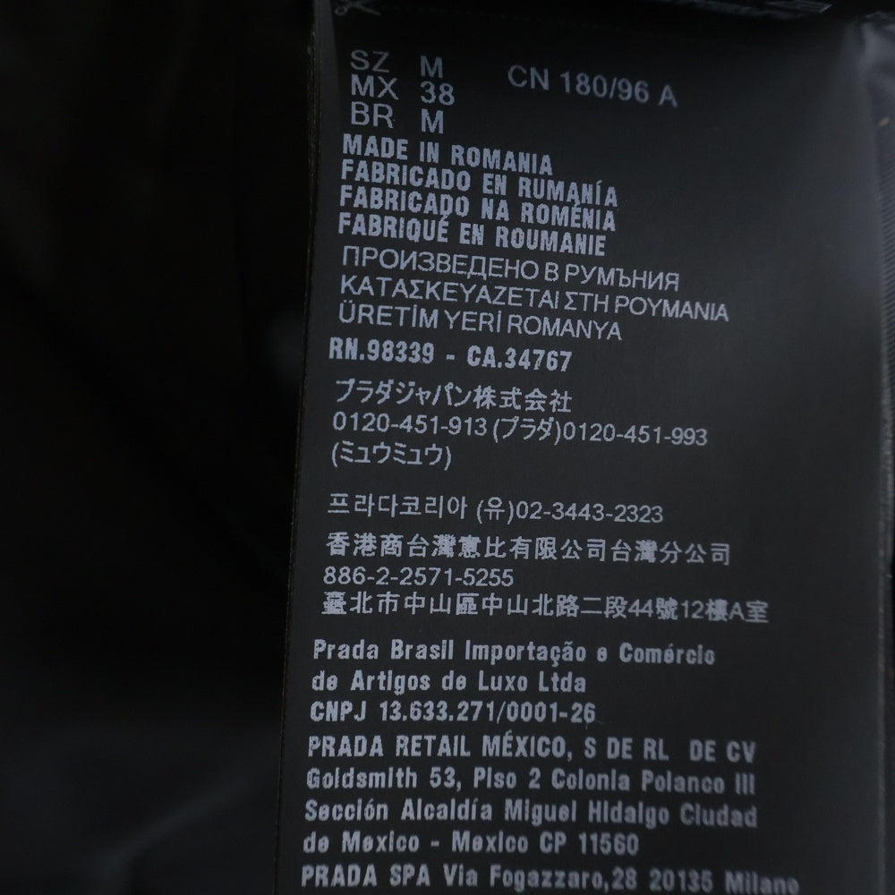 PRADA(プラダ) RE-NYLON リナイロン トライアングルロゴ ナイロン オープンカラー 半袖シャツ ブラック SC449 S182 1WQ8