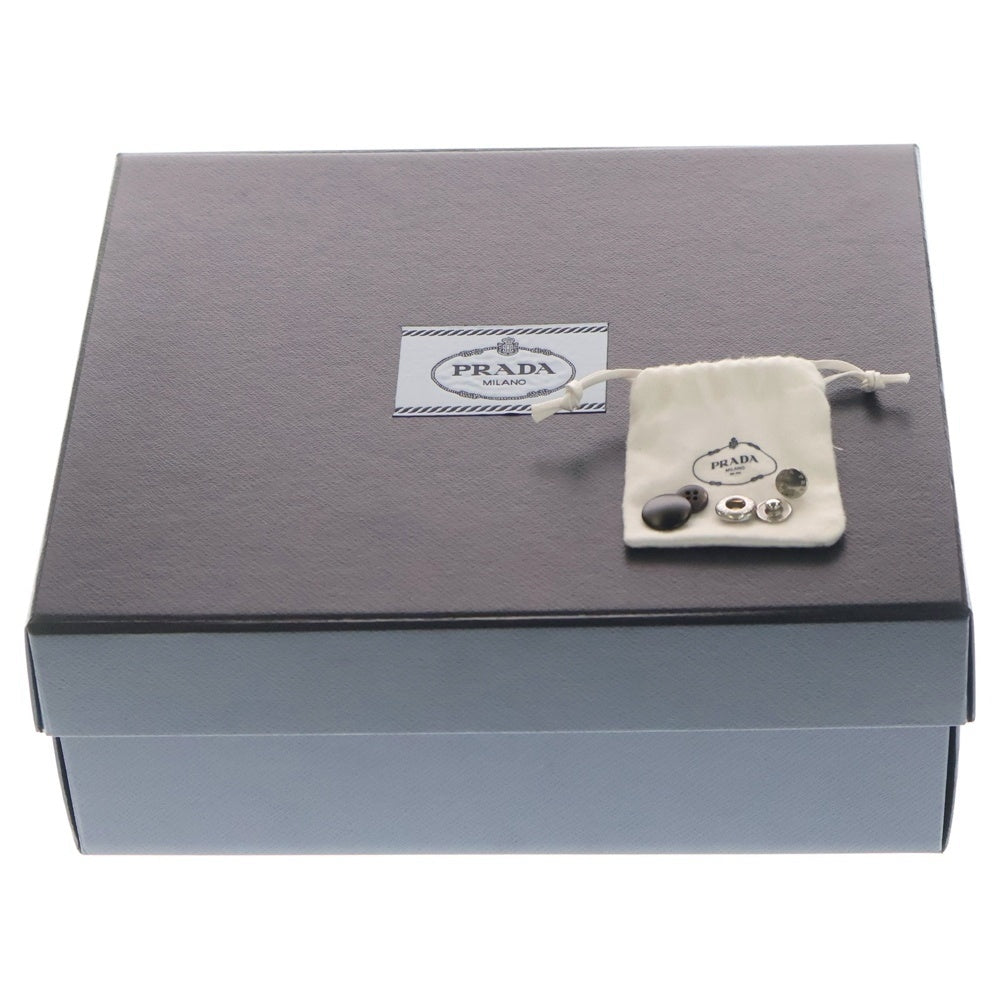 PRADA(プラダ) RE-NYLON リナイロン トライアングルロゴ ナイロン オープンカラー 半袖シャツ ブラック SC449 S182 1WQ8