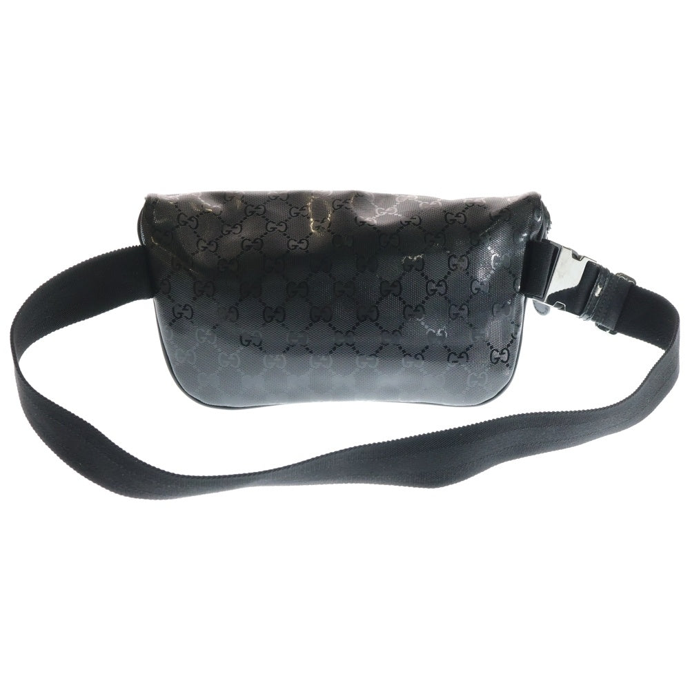 GUCCI(グッチ) GGスプリーム 総柄エナメル ボディーバッグ/ウエストバッグ ブラック 233269