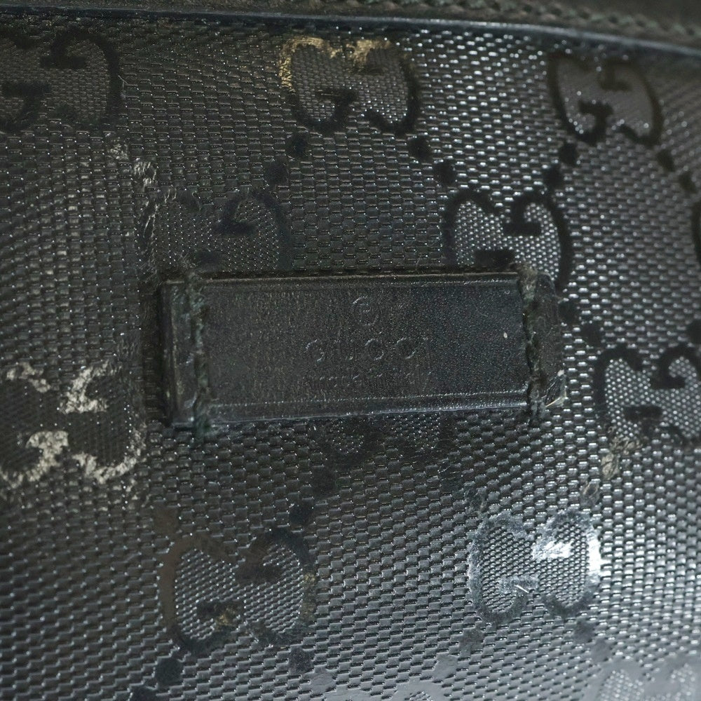 GUCCI(グッチ) GGスプリーム 総柄エナメル ボディーバッグ/ウエストバッグ ブラック 233269