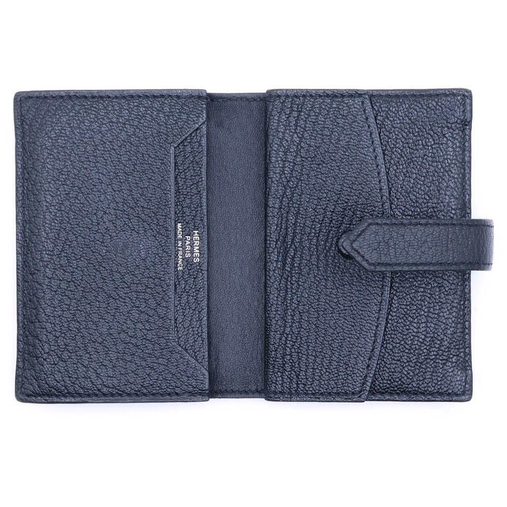 HERMES(エルメス) ベアン ミニ コイン/カードケース D刻印 シルバー金具 ブラック レディース