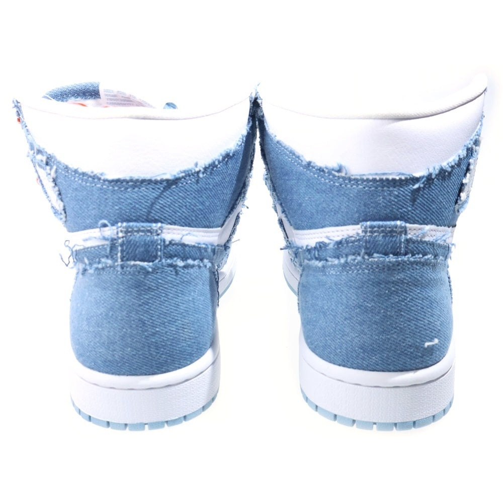 NIKE(ナイキ) WMNS AIR JORDAN 1 HIGH OG DENIM ウィメンズ エアジョーダン1 OG デニム ハイカットスニーカー ホワイト/ブルー US8/25cm DM9036-104 レディース
