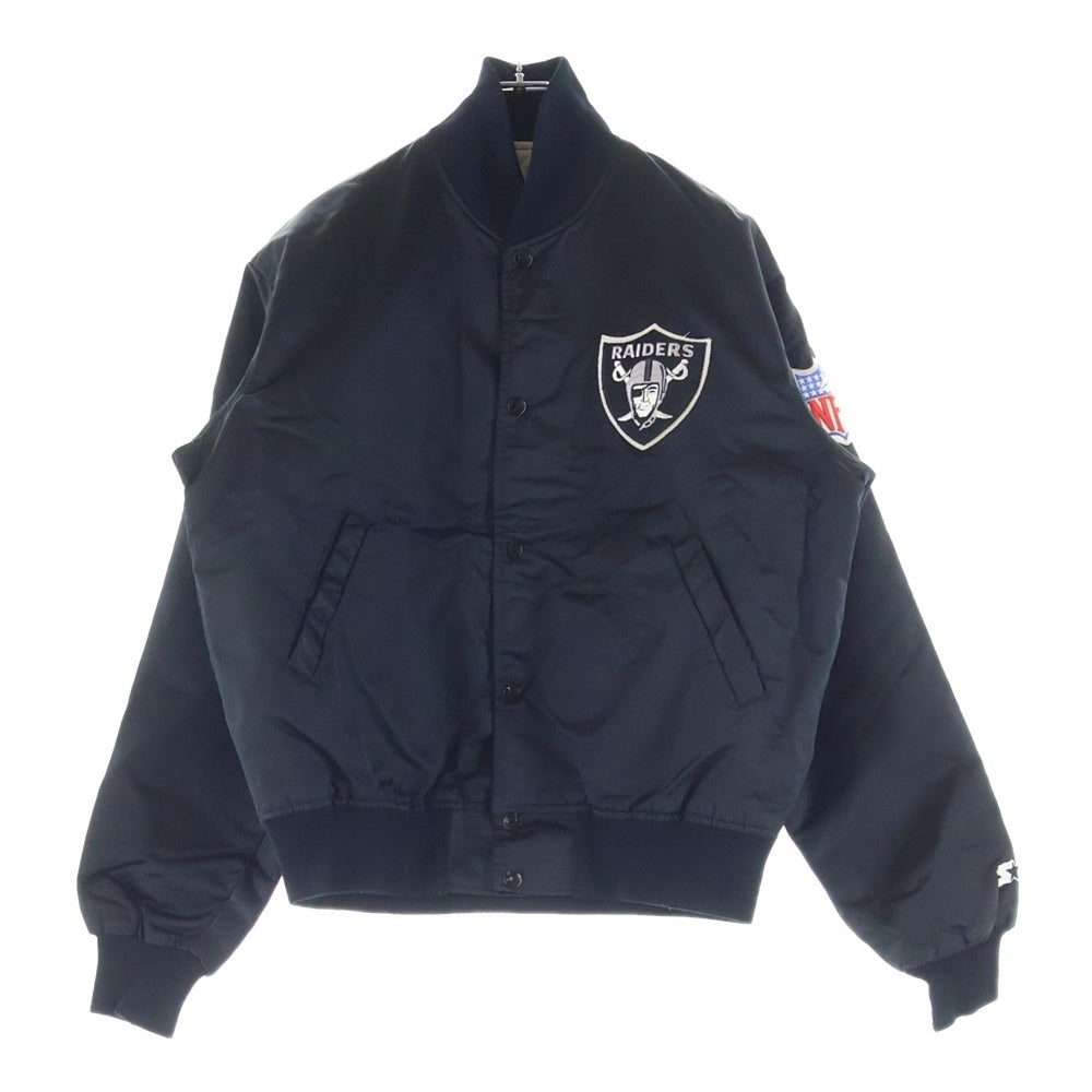 STAETER BLACK LABEL(スターターブラックレーベル) 90s NFL RAIDERS ライダース ヴァーシティージャケット 中綿入り サテン ブラック