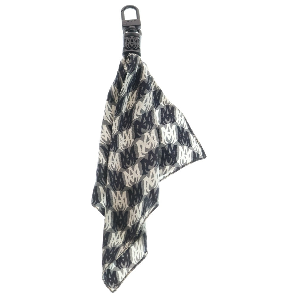 AMIRI(アミリ) 総柄 シルク スカーフ キーホルダー ブラック
