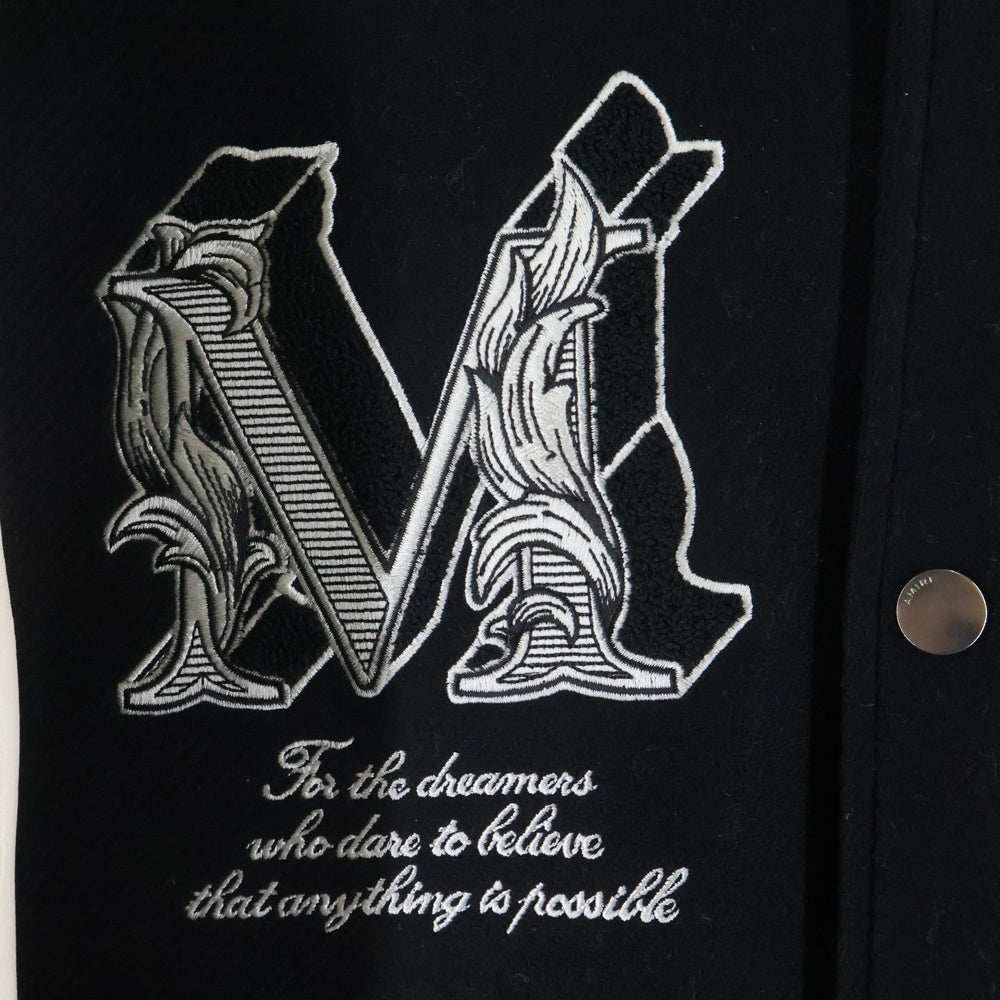 AMIRI(アミリ) Angegel Varsity Jacket エンジェル MAロゴ刺繍 バーシティ ジャケット スタジャン ブラック