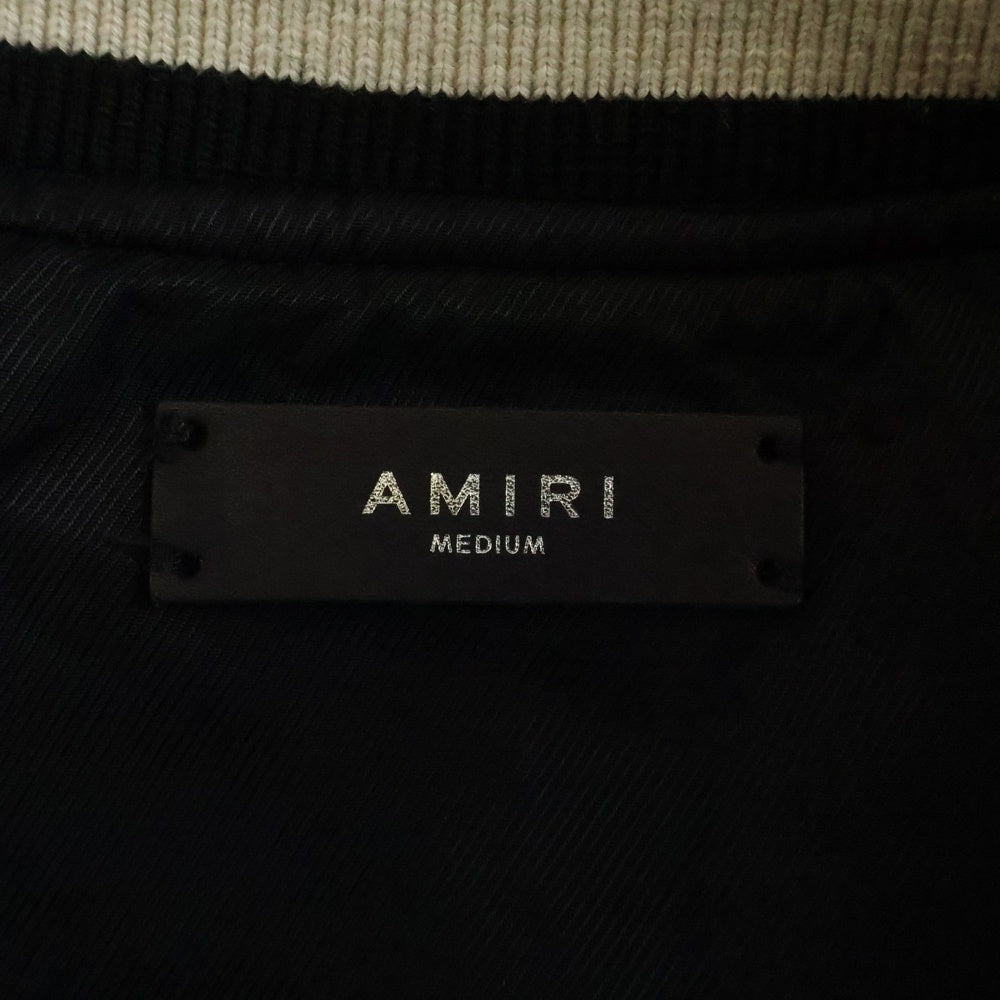 AMIRI(アミリ) Angegel Varsity Jacket エンジェル MAロゴ刺繍 バーシティ ジャケット スタジャン ブラック