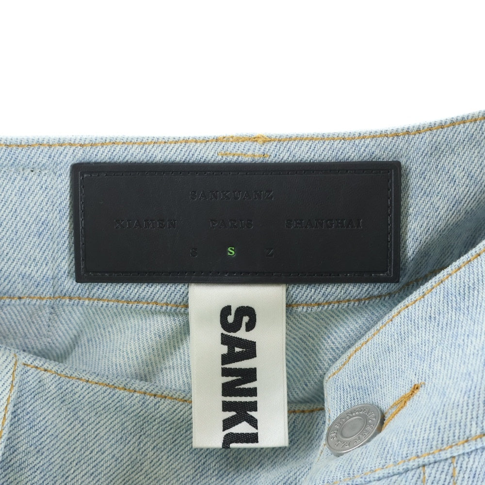 SANKUANZ(サンクアンズ) DOUBLE LAYER WAIST CROPPED PANTS ダブルレイヤー ウエストクロップドパンツ インディゴ/カーキ S25SSUPA0146-OL