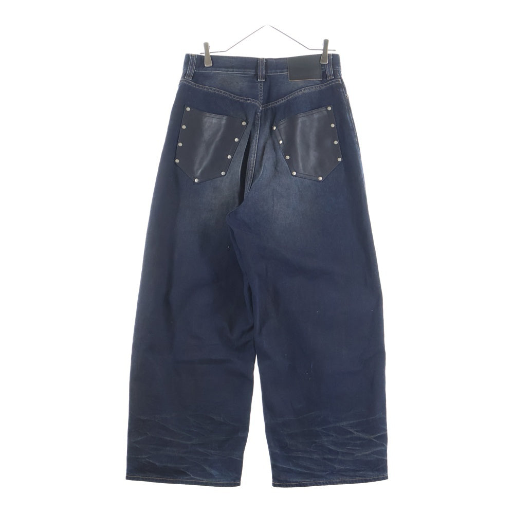 Acne Studios(アクネ ストゥディオズ) FN Darkside Leather Pants ダークサイド レザーポケット バギー パンツ インディゴ B00370