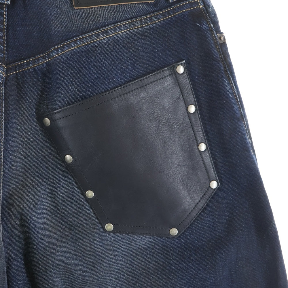 Acne Studios(アクネ ストゥディオズ) FN Darkside Leather Pants ダークサイド レザーポケット バギー パンツ インディゴ B00370