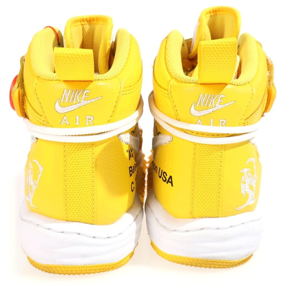 NIKE(ナイキ) ×AIR FORCE 1 MID SP LTHR DR0500-101 オフホワイト エアフォース 1 ミッドカットスニーカー ホワイト/イエロー US8.5/26.5cm
