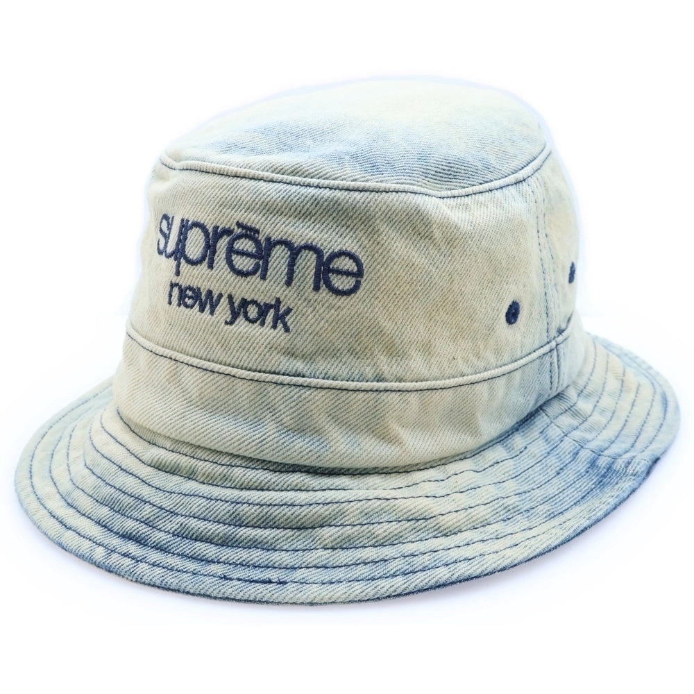 SUPREME(シュプリーム) 24SS Chino Twill Crusher Hat Dirty Indigo ロゴ刺繍 クラッシャーハット バケットハット 帽子 マルチ