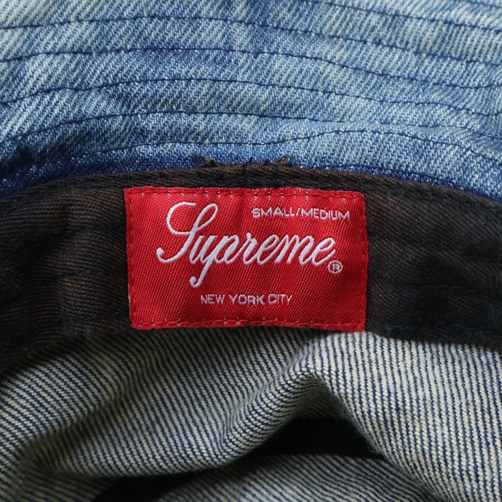 SUPREME(シュプリーム) 24SS Chino Twill Crusher Hat Dirty Indigo ロゴ刺繍 クラッシャーハット バケットハット 帽子 マルチ