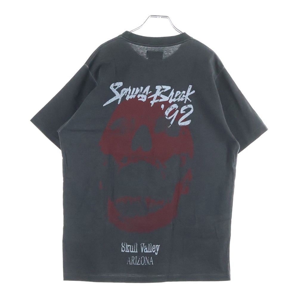 M+RC NOIR(マルシェノア) フェード加工 両面プリント半袖Tシャツ カットソー ブラック