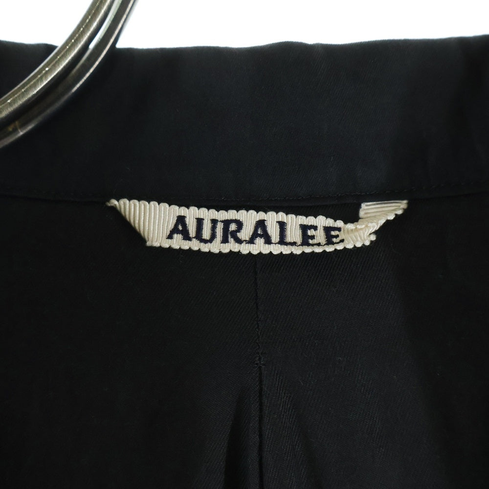 AURALEE(オーラリー) WASHED FINX CUPRO TWILL LONG COAT フィンクスコットン トレンチコート アウター ブラック A20AC01FC