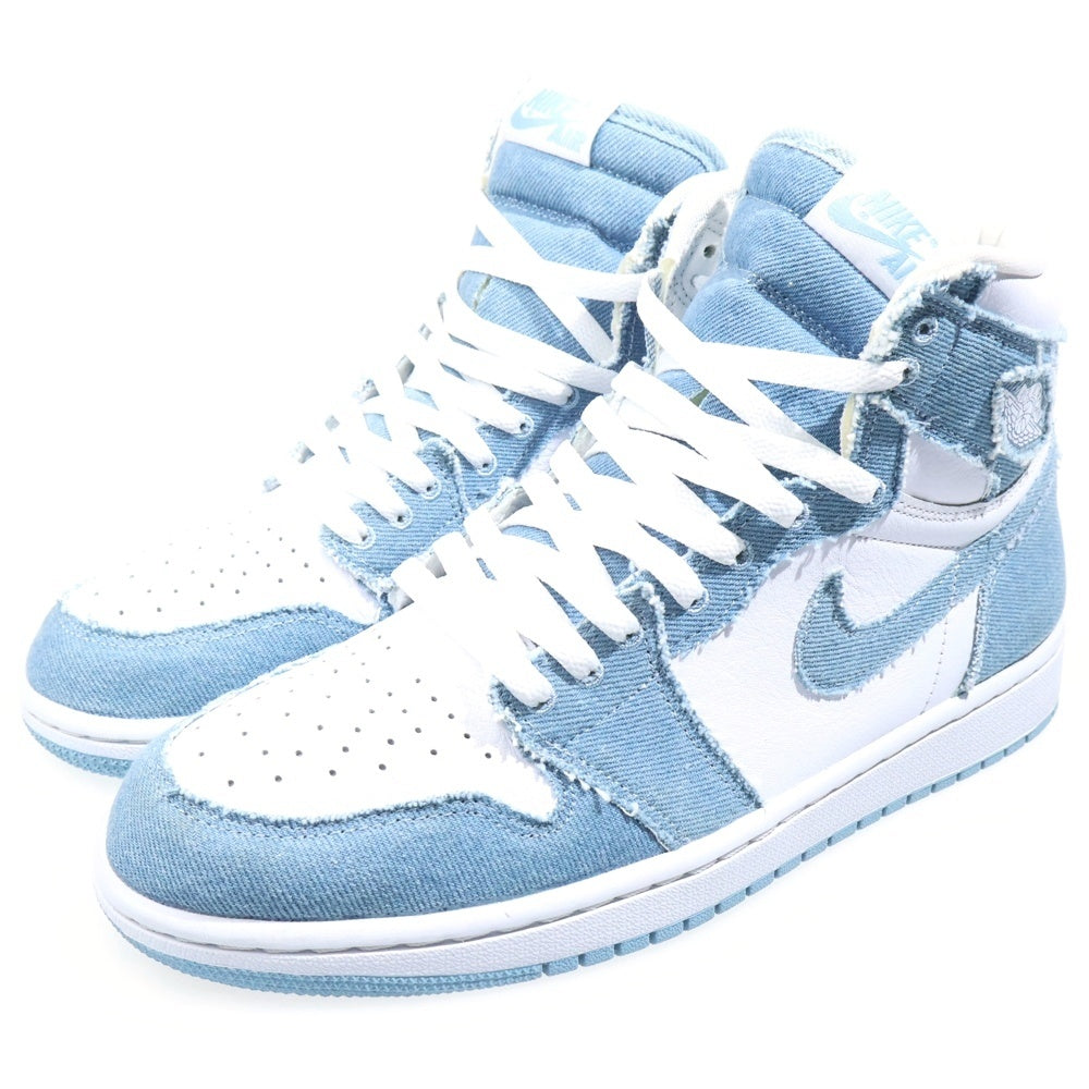 NIKE(ナイキ) WMNS AIR JORDAN 1 HIGH OG DENIM ウィメンズ エアジョーダン1 デニム ハイカットスニーカー ホワイト/ブルー US10.5/27.5cm DM9036-104 レディース