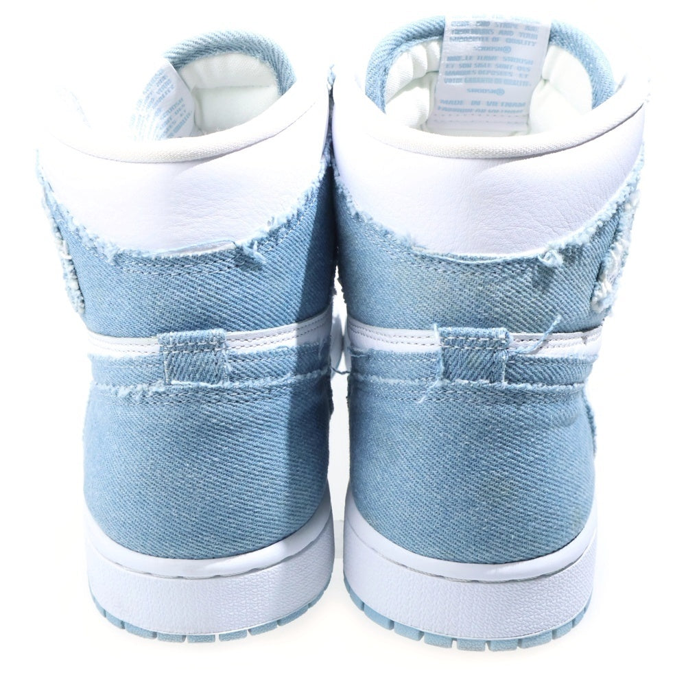 NIKE(ナイキ) WMNS AIR JORDAN 1 HIGH OG DENIM ウィメンズ エアジョーダン1 デニム ハイカットスニーカー ホワイト/ブルー US10.5/27.5cm DM9036-104 レディース