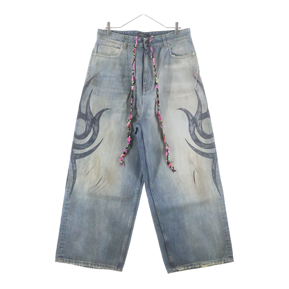 BALENCIAGA(バレンシアガ) 24AW TATTOO BUGGY JEANS タトゥー バギー ジーンズ デニムパンツ インディゴ 809360 TRW77