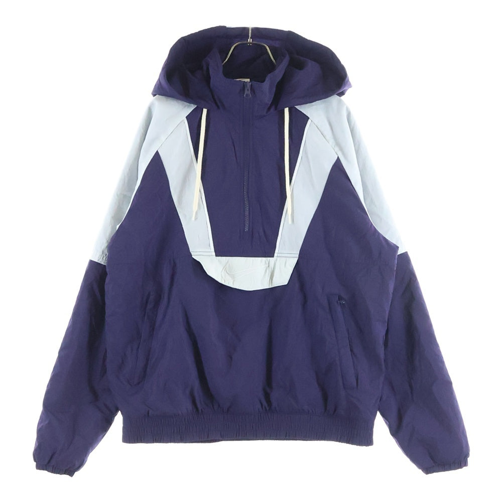 NIKE(ナイキ) Therma Fit フロントロゴ ハーフジップ ナイロンジャケット パープル