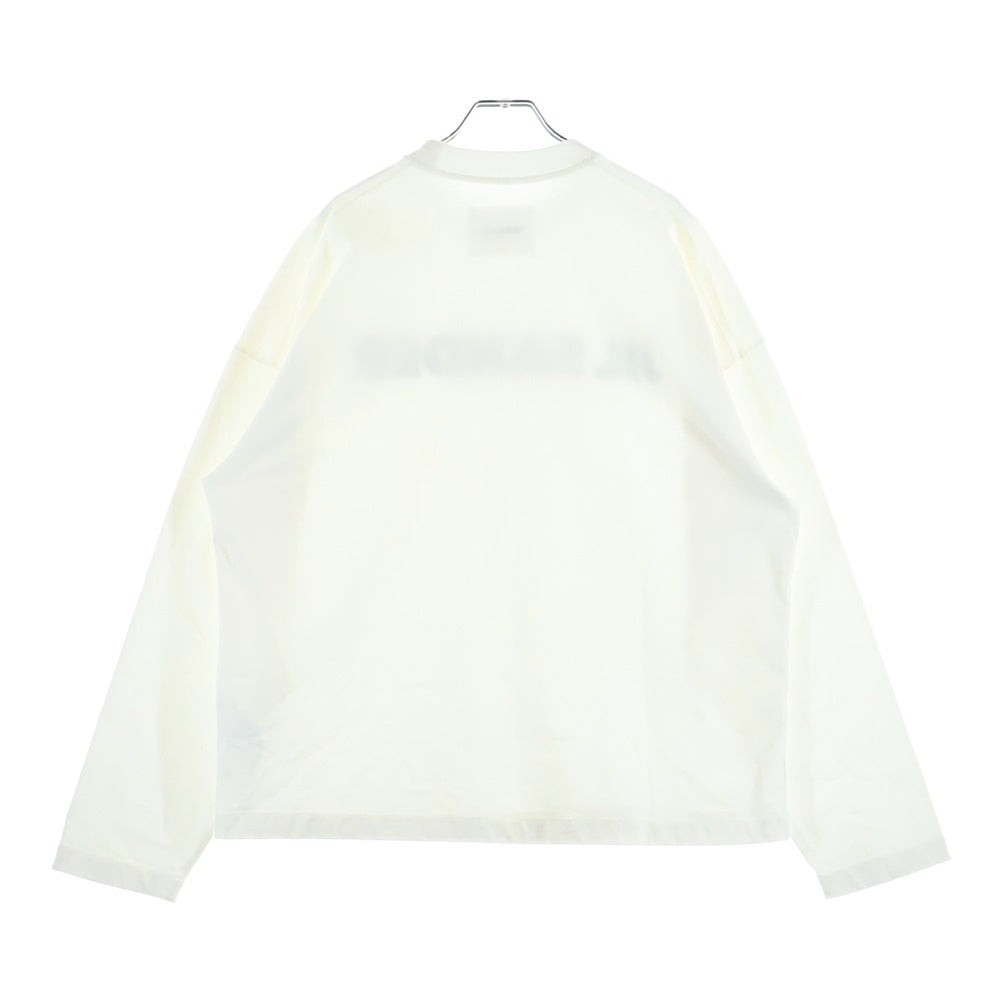 JIL SANDER(ジルサンダー) 24AW フロントロゴプリント クルーネック ロングスリーブ 長袖Tシャツ カットソー ホワイト J22GC0136 J45148