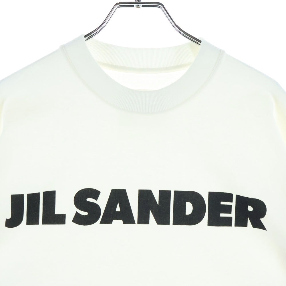 JIL SANDER(ジルサンダー) 24AW フロントロゴプリント クルーネック ロングスリーブ 長袖Tシャツ カットソー ホワイト J22GC0136 J45148