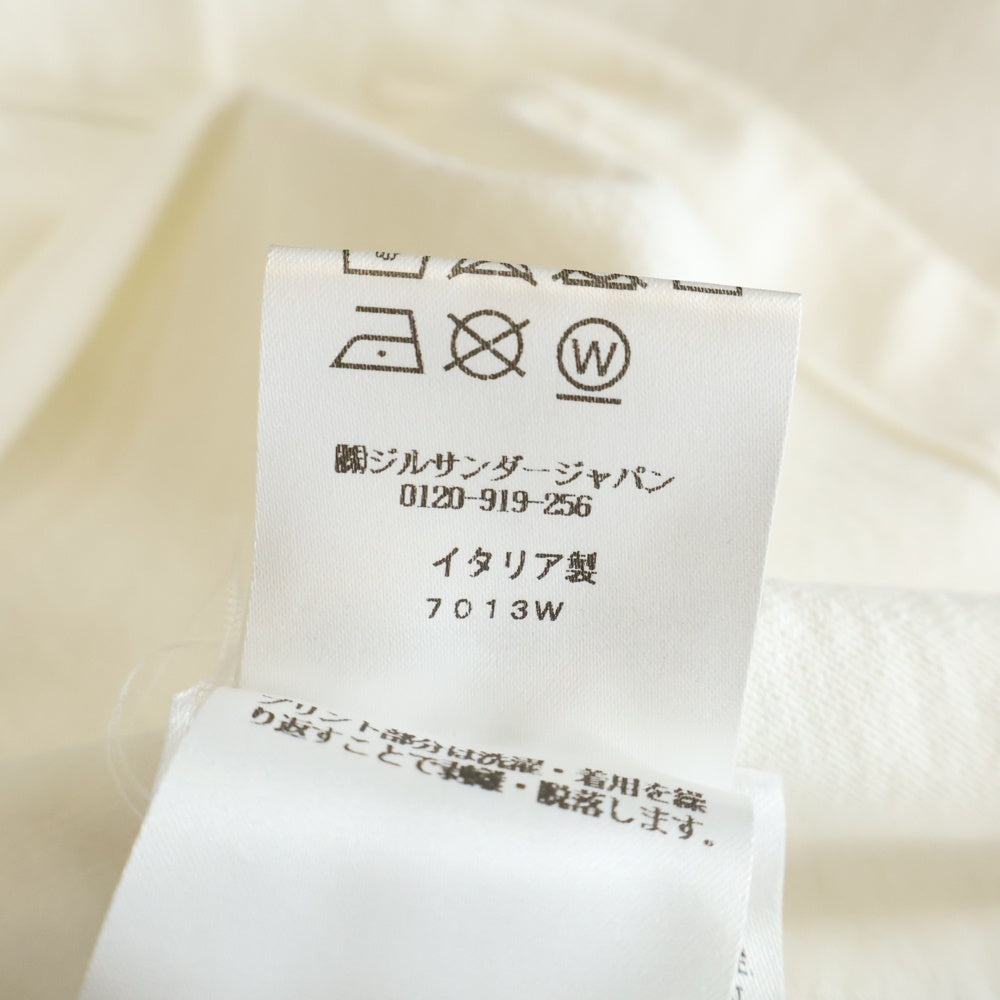 JIL SANDER(ジルサンダー) 24AW フロントロゴプリント クルーネック ロングスリーブ 長袖Tシャツ カットソー ホワイト J22GC0136 J45148
