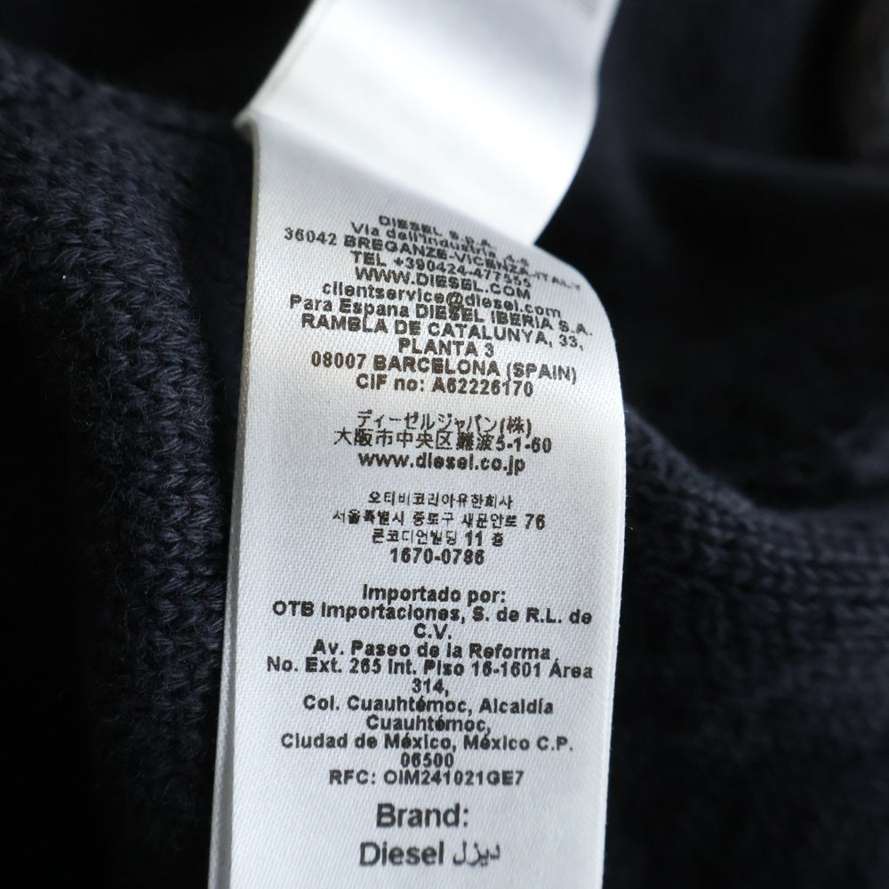 DIESEL(ディーゼル) K-FJORDI-ROUND ダメージ加工クルーネックニット セーター ブラック A21876