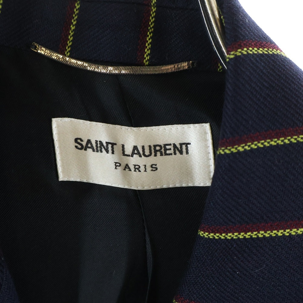 SAINT LAURENT PARIS(サンローランパリ) 20AW Striped Wool Serge Double Breasted Short Tailored Jacket ストライプ ダブルブレステッド ショートテーラードジャケット 604921 Y3B77 4149