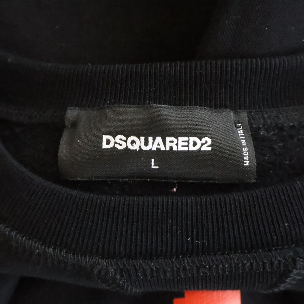 DSQUARED2(ディースクエアード) 23AW PAC-MAN CREWNECK COOL SWEATSHIRT パックマン プリントクルーネックスウェット ブラック S71GU0638 S25516