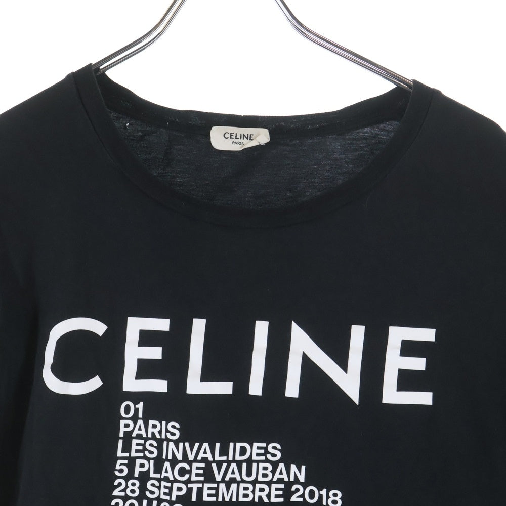 CELINE(セリーヌ) 19SS コットンプリント半袖Tシャツ カットソー ブラック X008375E