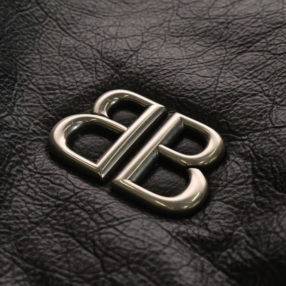 BALENCIAGA(バレンシアガ) MONACO モナコ ミディアム プレート付き クロスショルダーバッグ レザー ブラック 801660 レディース