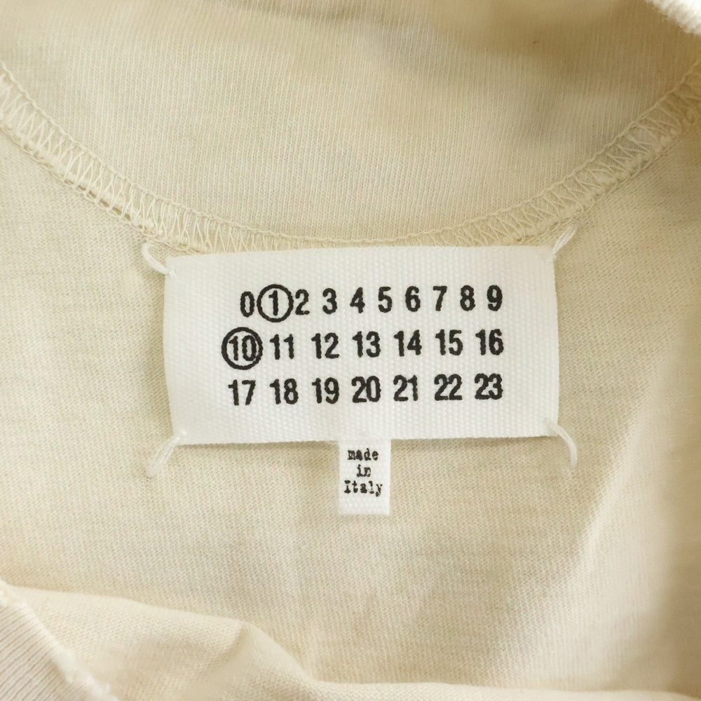 Maison Margiela(メゾンマルジェラ) 24SS ヴィンテージ加工 ラウンドネック 長袖Tシャツ カットソー ベージュ S50GC0696