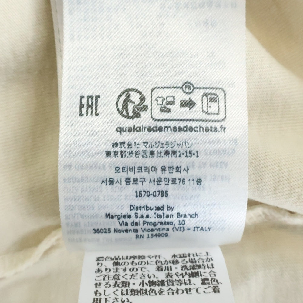 Maison Margiela(メゾンマルジェラ) 24SS ヴィンテージ加工 ラウンドネック 長袖Tシャツ カットソー ベージュ S50GC0696
