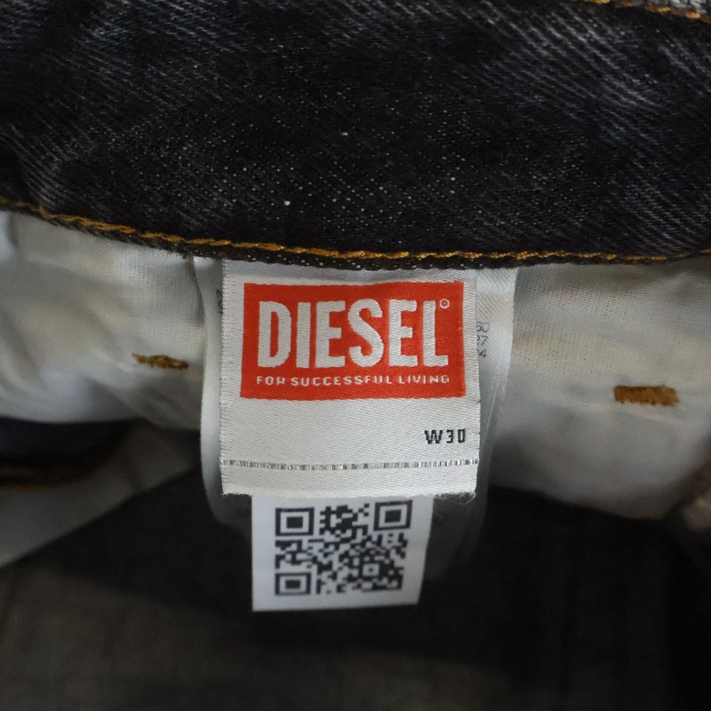 DIESEL(ディーゼル) D-RISE ダメージ加工 バギーデニムパンツ ブラック A06371