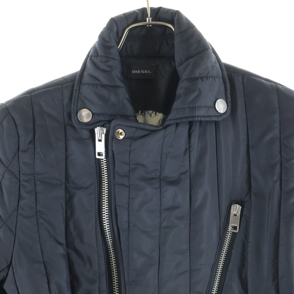 DIESEL(ディーゼル) 中綿入り キルティング ダブルライダースジャケット アウター ブラック