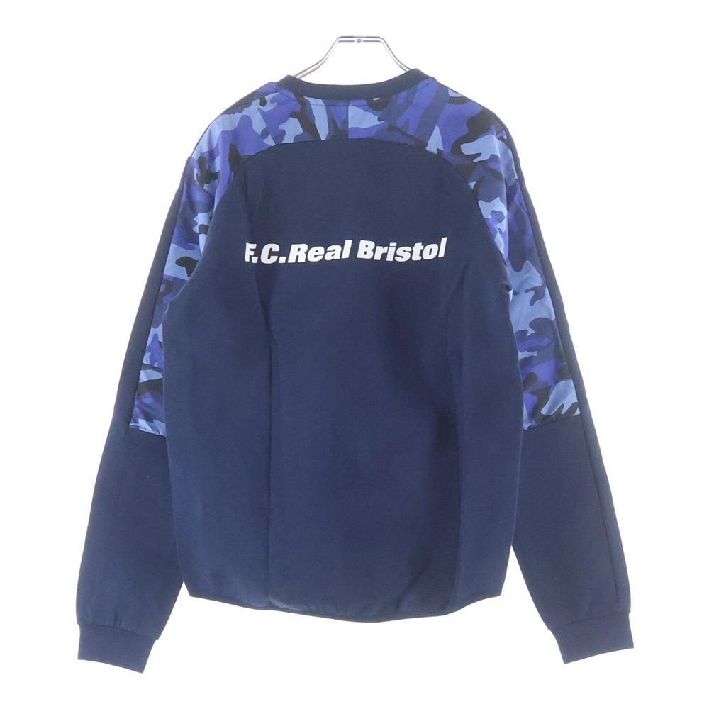 F.C.R.B./F.C.Real Bristol/FCRB(エフシーアールビー/エフシーレアルブリストル) 18AW FCRB SWEAT CREW NECK TOP カモ柄 クルーネック スウェットトレーナー ネイビー