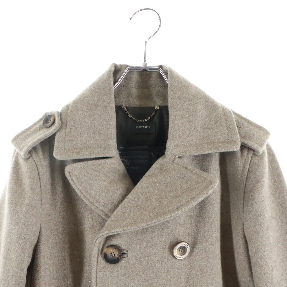 DIESEL(ディーゼル) タイプ N76 P コート エポーレット ウール ボタン コート ブラウン