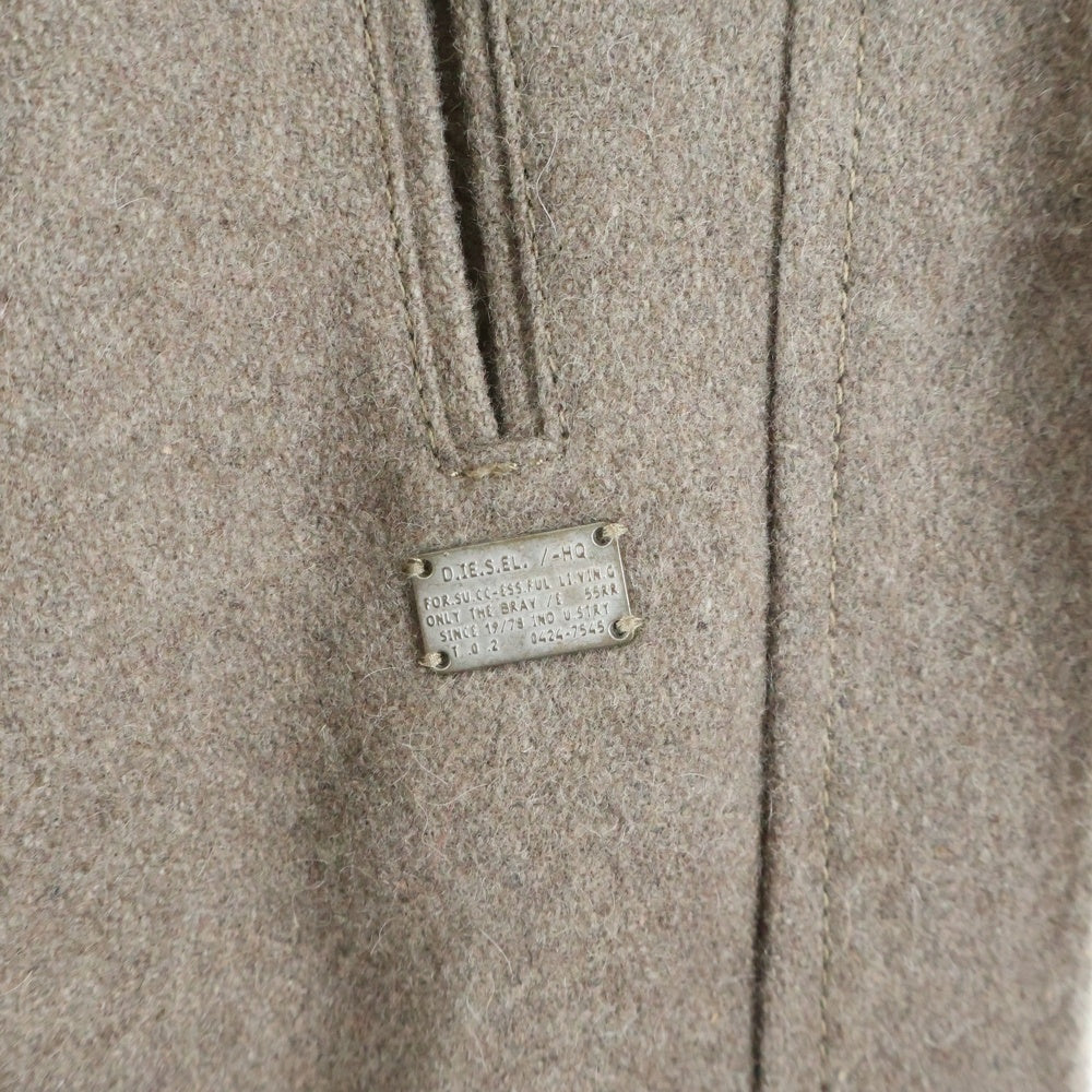 DIESEL(ディーゼル) タイプ N76 P コート エポーレット ウール ボタン コート ブラウン