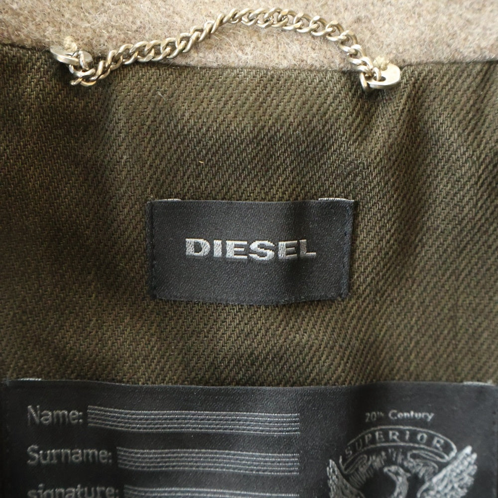 DIESEL(ディーゼル) タイプ N76 P コート エポーレット ウール ボタン コート ブラウン