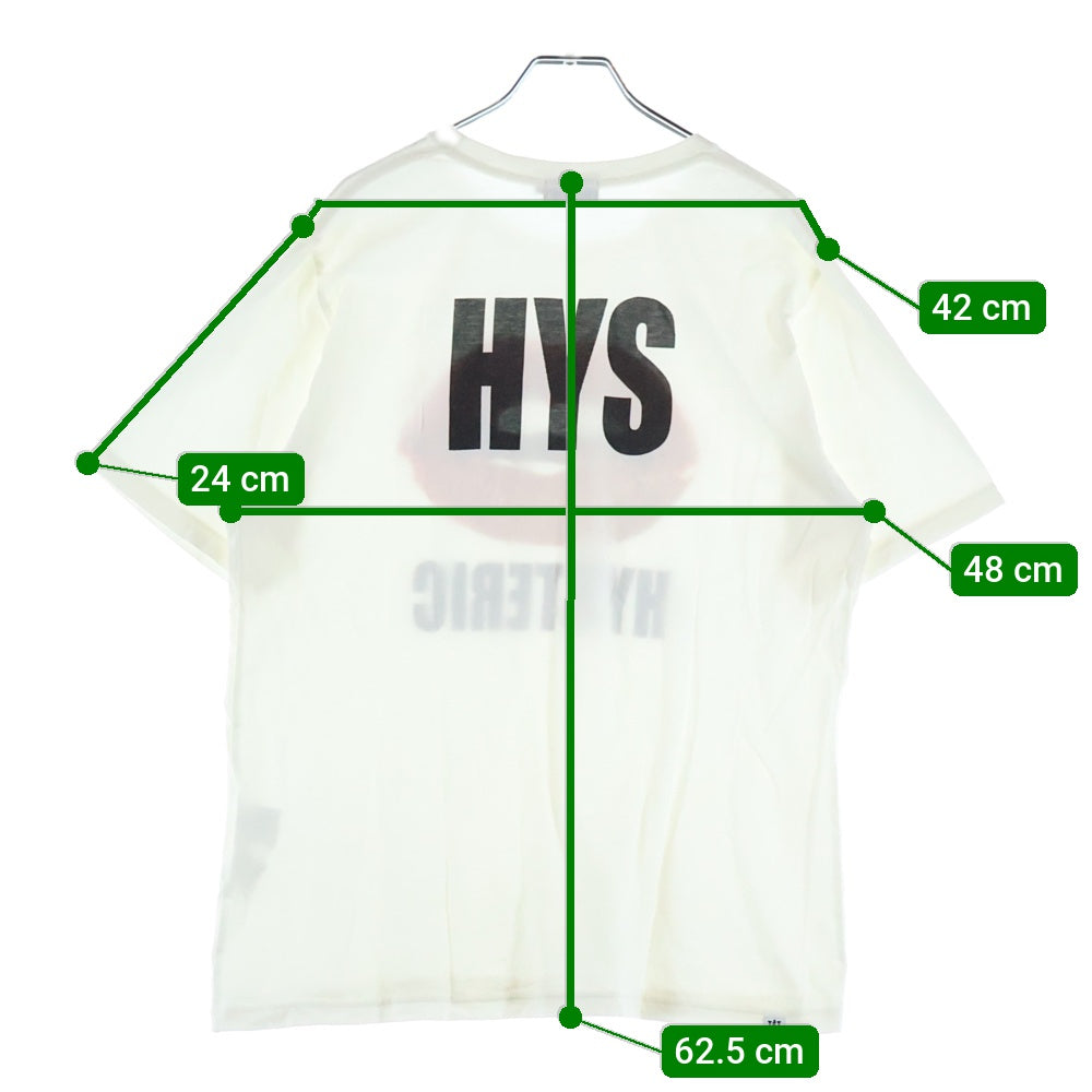 HYSTERIC GLAMOUR(ヒステリックグラマー) フロントロゴ リッププリント 半袖Tシャツ カットソー ホワイト 02182CT34