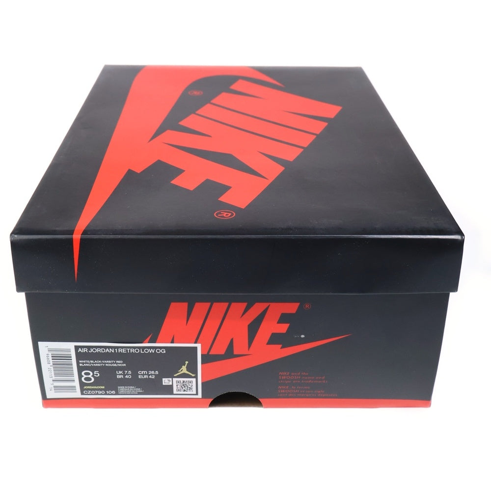 NIKE(ナイキ) AIR JORDAN 1 RETRO LOW OG BLACK TOE CZ0790-106 エアジョーダン1レトロロー ブラックトゥ ローカットスニーカー ブラック/ホワイト/レッド US8.5/26.5cm