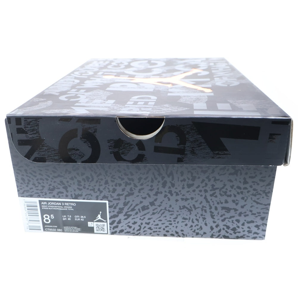 NIKE(ナイキ) AIR JORDAN 3 RETRO FEAR CT8532-080 エア ジョーダン 3 レトロ フィアー ミッドカットスニーカー グレー/ブラック US8.5/26.5cm