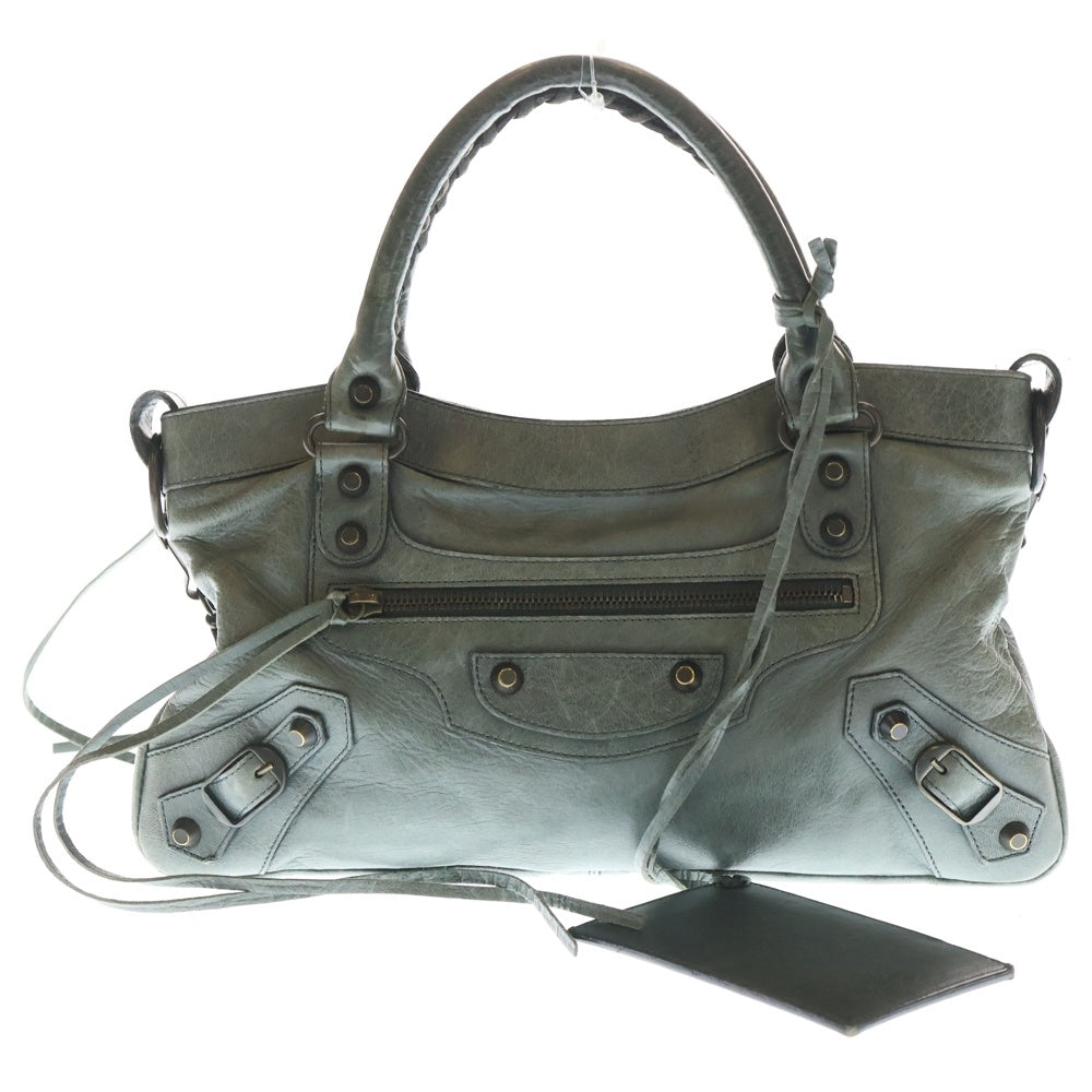 BALENCIAGA(バレンシアガ) ザ ファースト 2WAYバッグ ハンドバッグ ショルダーバッグ グリーン レザー 103208 ゴールド金具